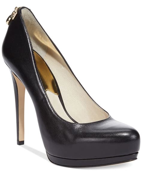 michael kors black strappy heels|michael kors closed toe pumps.